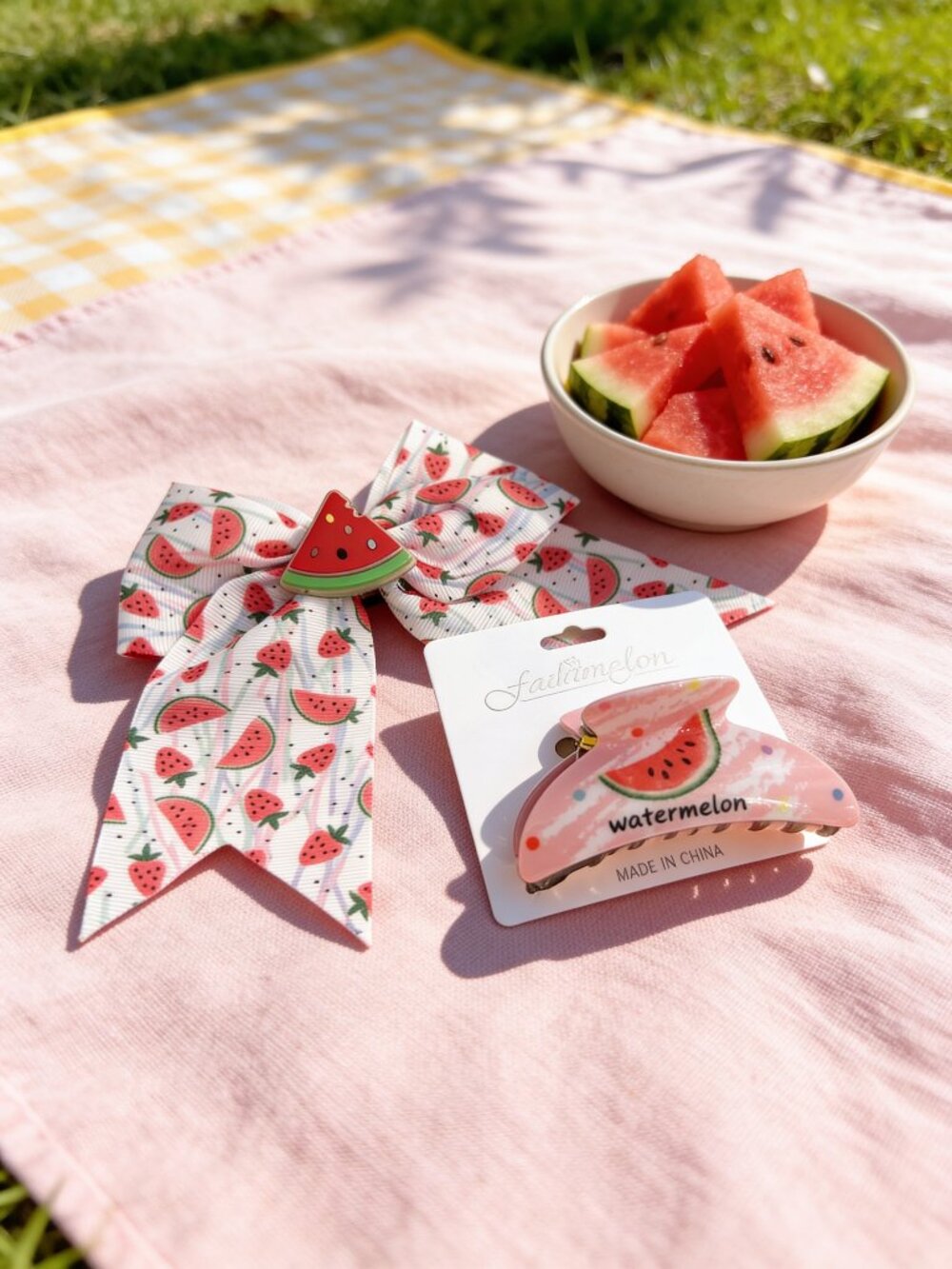 Watermelon Hair Bow & Clip